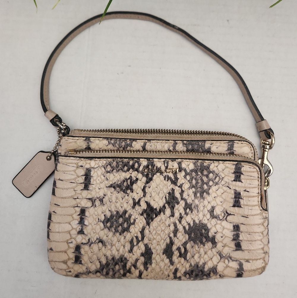 Coach Python Print Wristlet Snakeskin Pattern In … - image 2